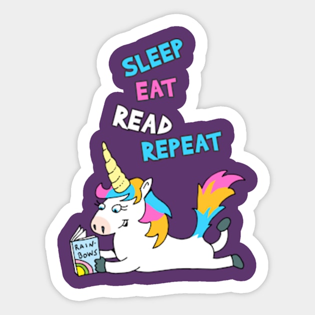 SLEEP EAT READ REPEAT Sticker by vectormutt